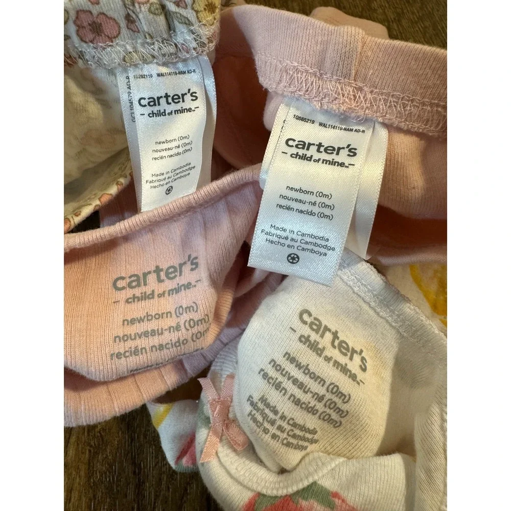 Carters Baby Newborn Girl Bodysuits Pants Outfits Ruffled Bottom Fruit Solid